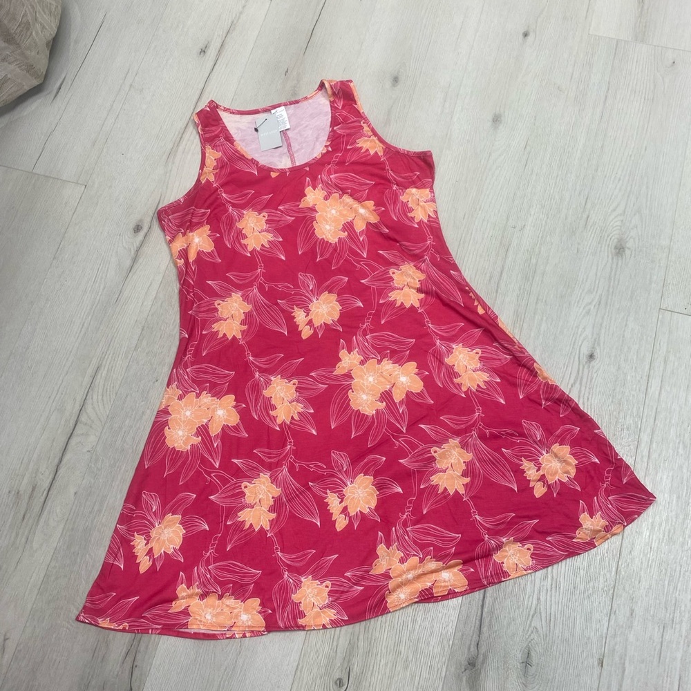 West Loop Vibrant Pink and Orange Midi Dress